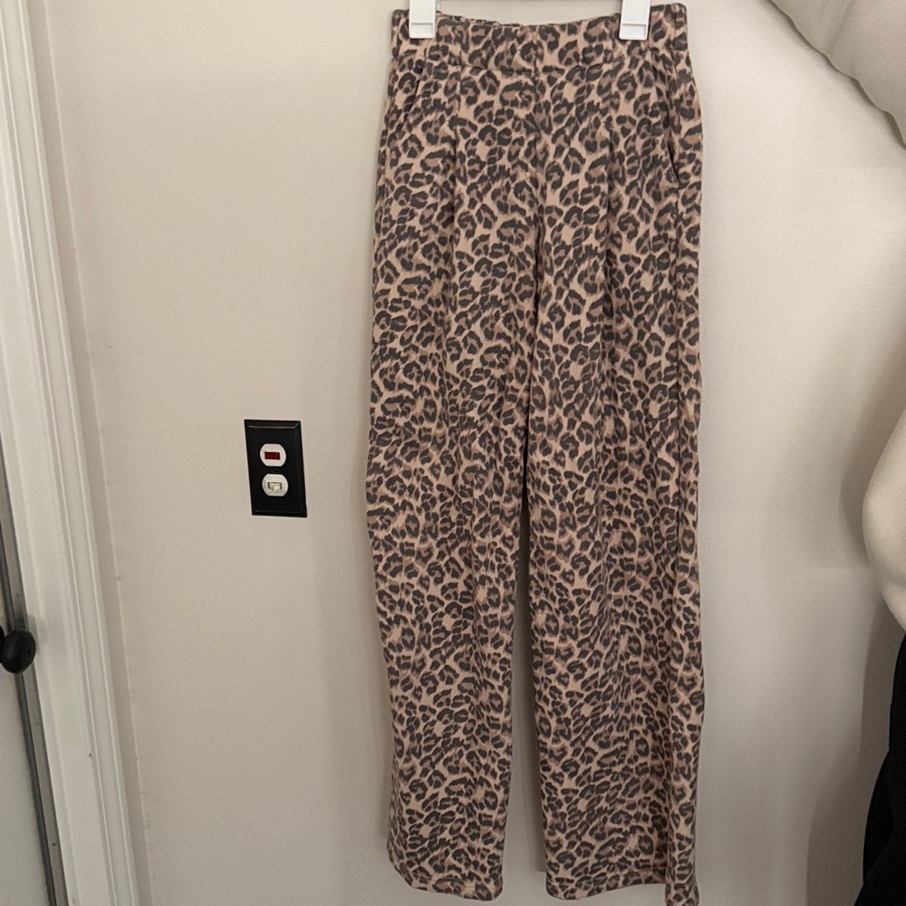 Aerie Animal Print Straight Leg Pants